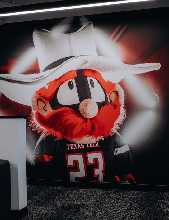Raider Red at a Texas Tech Credit Union event