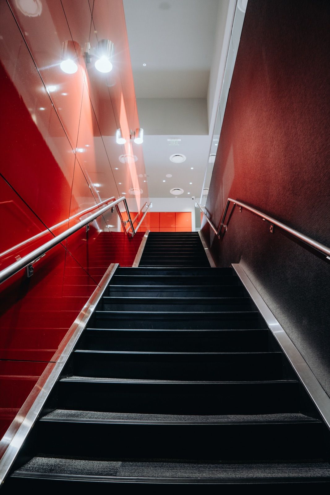 Interior staircase at a Texas Tech Credit Union branch