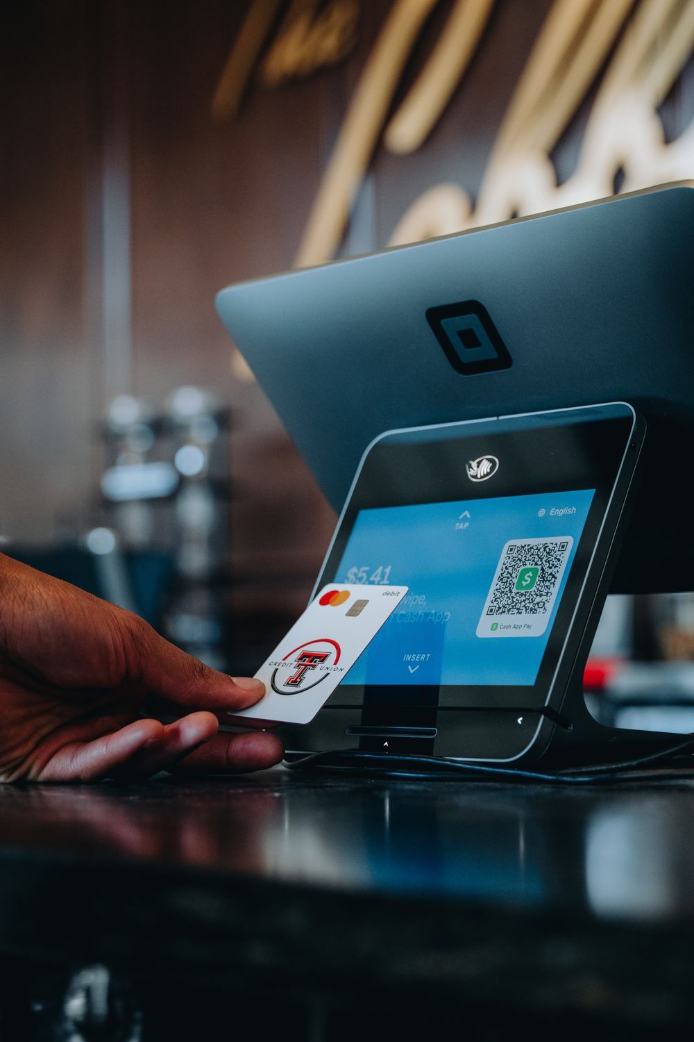 Paying with a card at a payment terminal