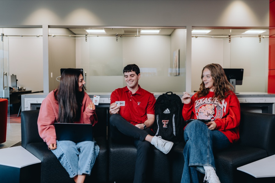 Members chatting in a lounge