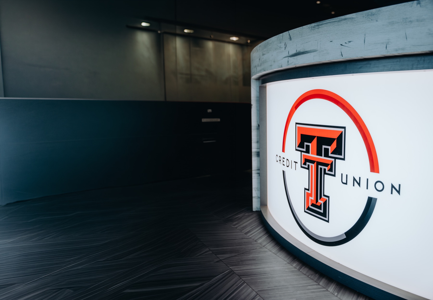 Texas Tech Credit Union logo sign